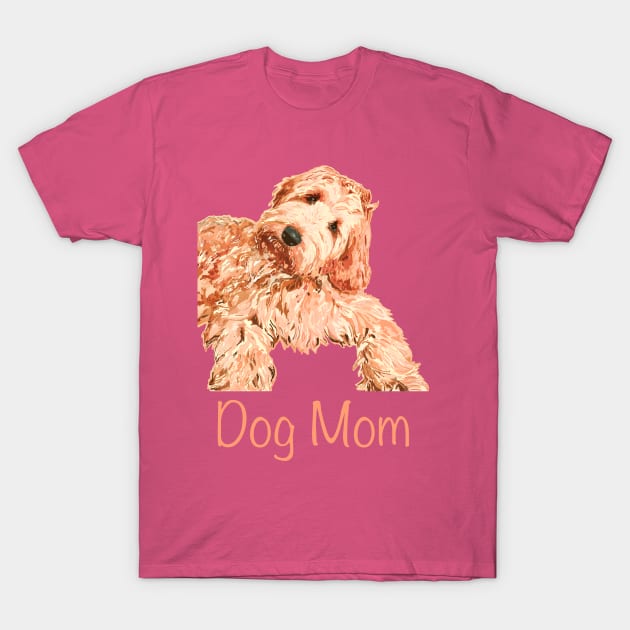 Adorable puppy dog with the phrase Dog Mom. T-Shirt by Peaceful Pigments